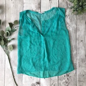 Teal Aztec Textured Blouse